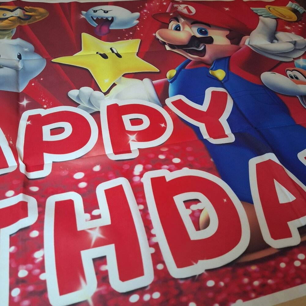 Super Mario Themed Birthday Party Supplies Cake Toppers Banner Tablecloth Toad - Picture 9 of 10